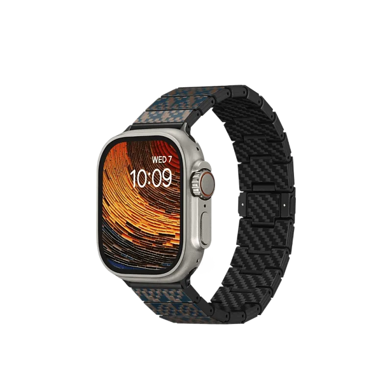 Карбоновый браслет PITAKA для Apple Watch размером 38/40/41/42/44/45/49 мм, (Stairs)