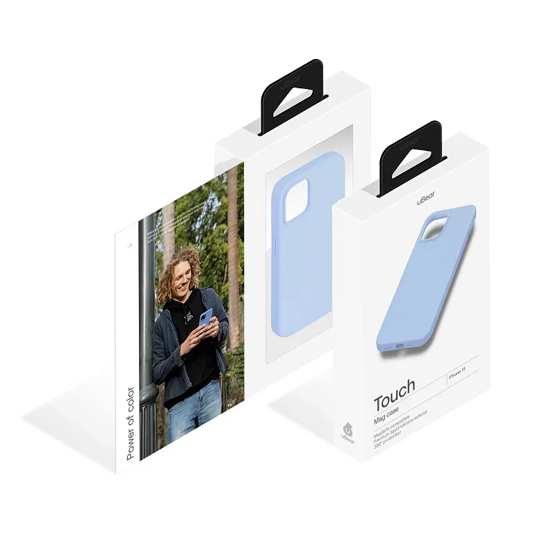 Чехол защитный uBear Touch Mag Case для iPhone 15, MagSafe совместимый, силикон, софт-тач