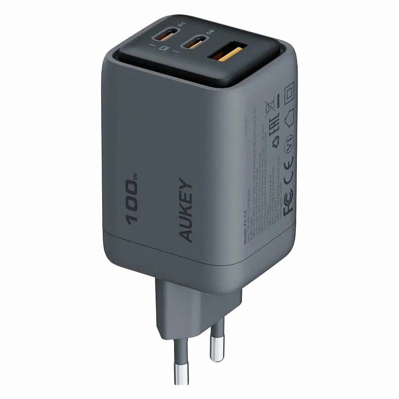 Сетевое зарядное устройство Aukey Comet Mix 100W серый