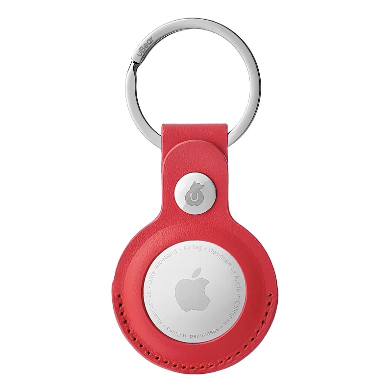 uBear Capital Case for AirTag натуральная кожа, красный