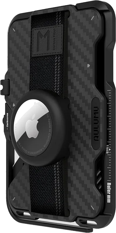 Картхолдер Aulumu G03 MagSafe/Carbon, многофункциональный магнитный кошелек с отделкой из углеродного волокна