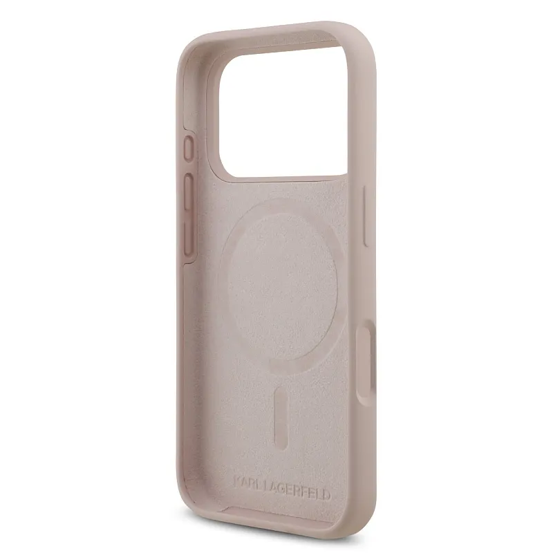 Чехол Lagerfeld для iPhone 17 Pro Liquid Silicone NFT Karl & Choupette Hard, розовый