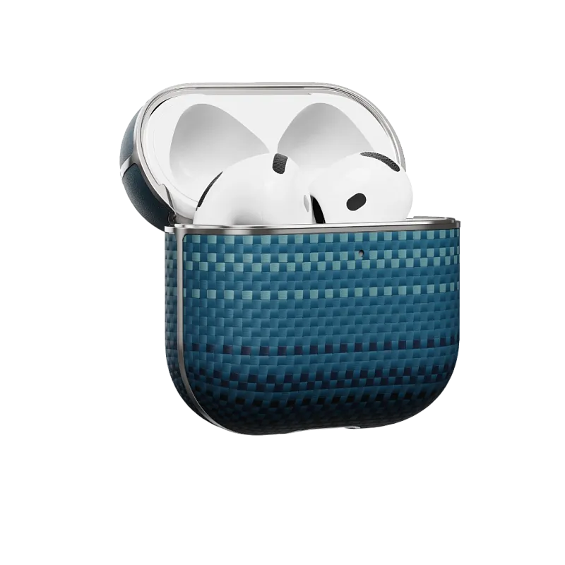 Чехол PITAKA из арамидного волокна и кожи для AirPods 4, «восход луны» (Moonrise)