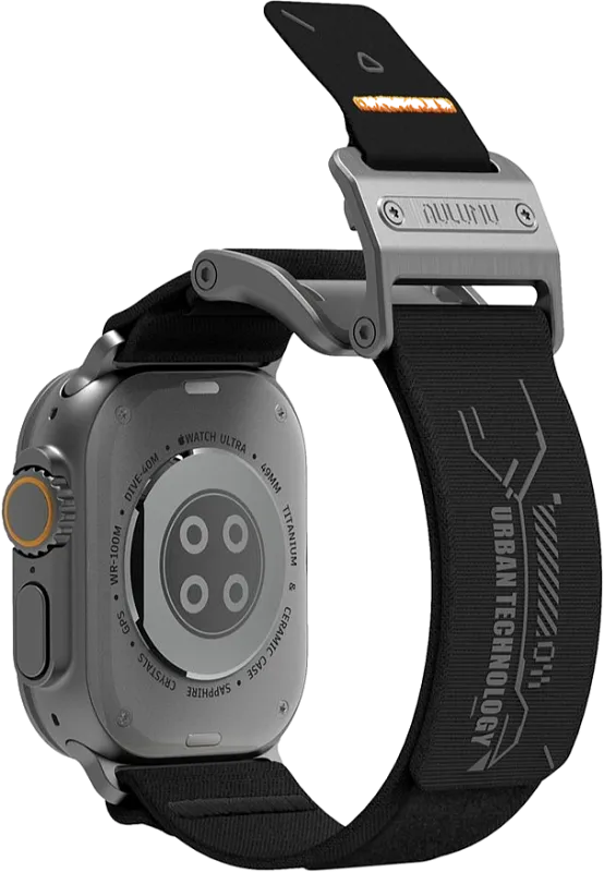 Ремешок Aulumu A11 для Apple Watch, черный, с черной магнитной пряжкой