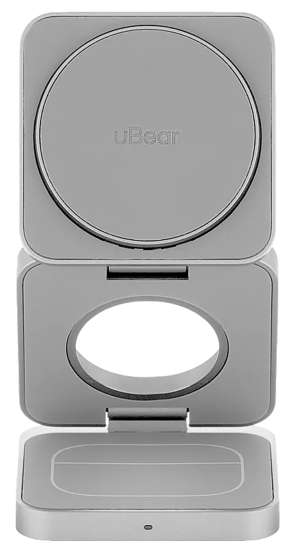 Беспроводное зарядное устройство с поддержкой MagSafe, uBear Balance, цвета Серебристый