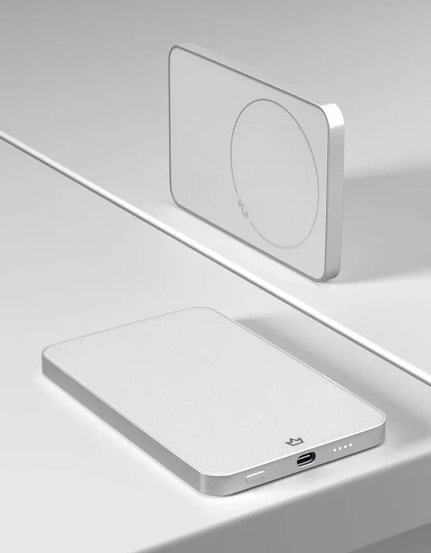 Внешний аккумулятор VLP Diamond Energy MagSafe, Qi2, 5000 mAh, 3A, USB-C, белый