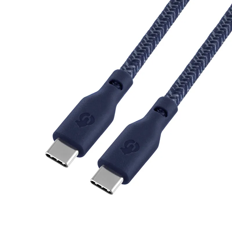 Зарядный кабель uBear Trend, USB-C|USB-С, 140Вт, 2,4м, синий