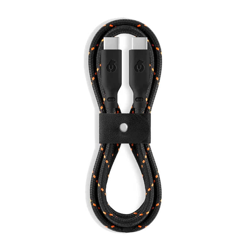 Кабель зарядный uBear Trend Cable USB-C/USB-C 1.2м, 60W, чёрно-оранжевый