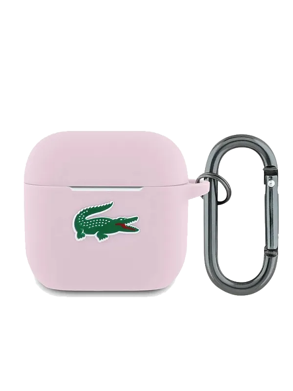Чехол Lacoste для AirPods 4 Liquid silicone Croc Logo Light Pink, розовый