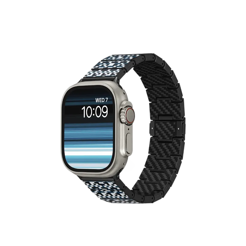 Карбоновый браслет PITAKA для Apple Watch размером 38/40/41/42/44/45/49 мм, «мозаика» (Mosaic)