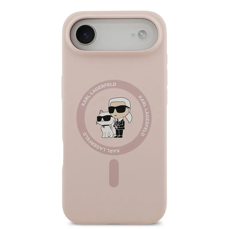 Чехол Lagerfeld для iPhone Air Liquid Silicone NFT Karl & Choupette Hard, розовый