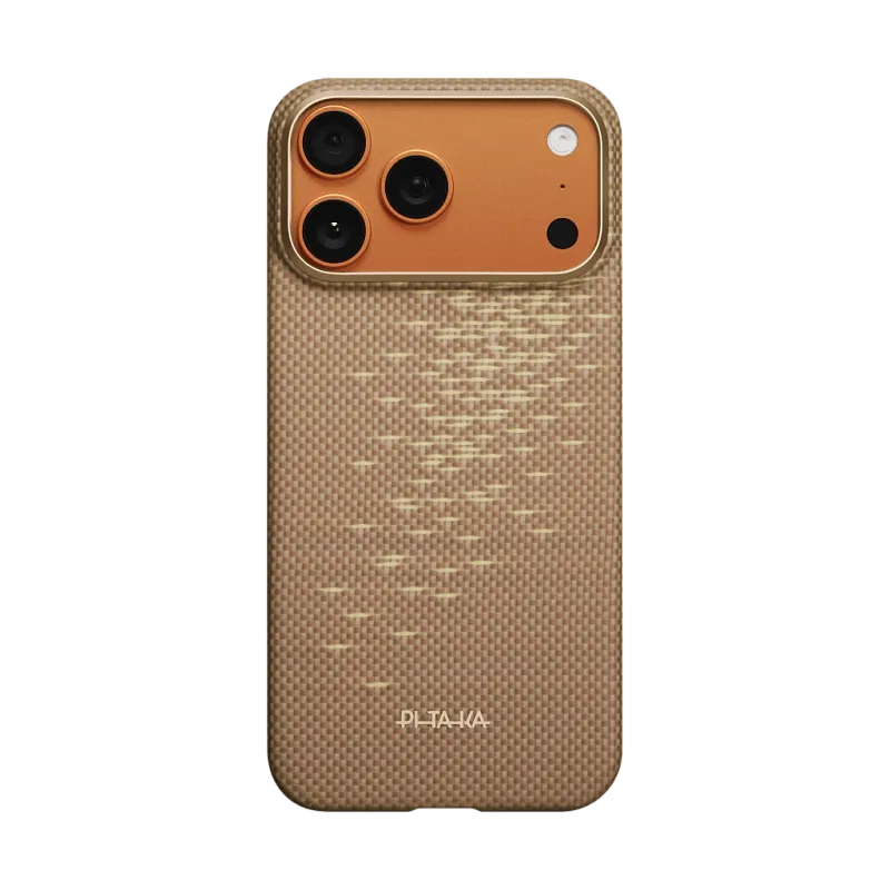 Чехол PITAKA Ultra-Slim Case для iPhone 17 Pro, золотое сияние (Golden Glint)