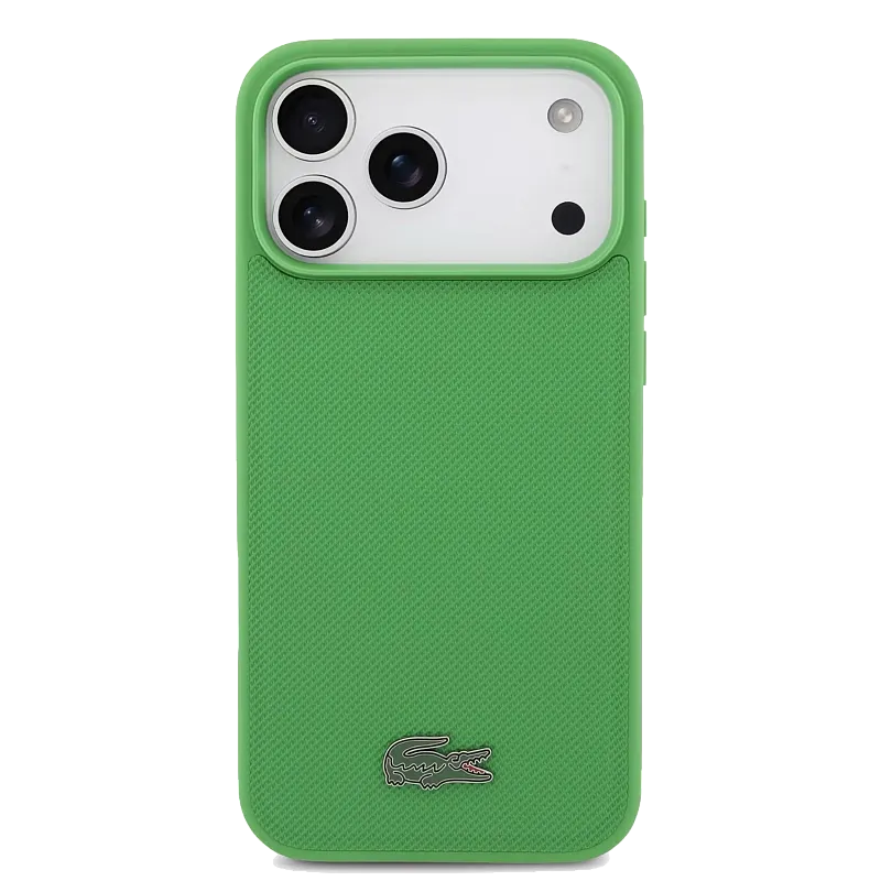 Чехол Lacoste для iPhone 17 Pro PVC Metal Lacquer logo Hard Estragon (MagSafe), «эстрагон»