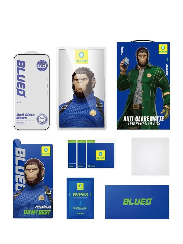 Защитное стекло BlueO для iPhone 17 Pro/17/16 Pro, Anti-glare Matte Anti-Static Dustproof