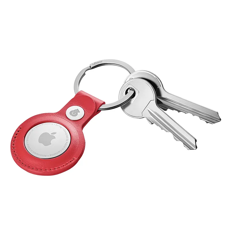 uBear Capital Case for AirTag натуральная кожа, красный