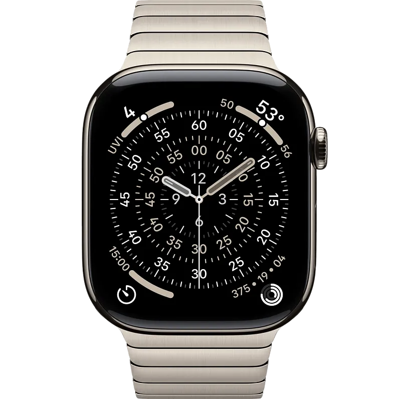 Apple Watch Series 11, 42 мм, корпус из титана цвета «натуральный титан», Link браслет