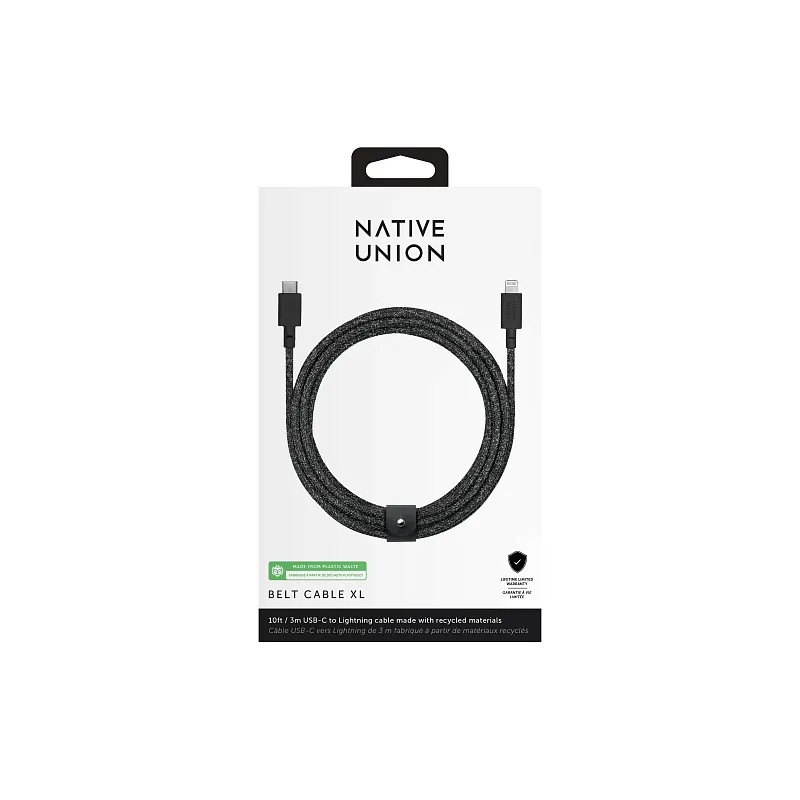 Кабель зарядный Native Union USB-C/LIGHTNING, 3м, чёрный космос