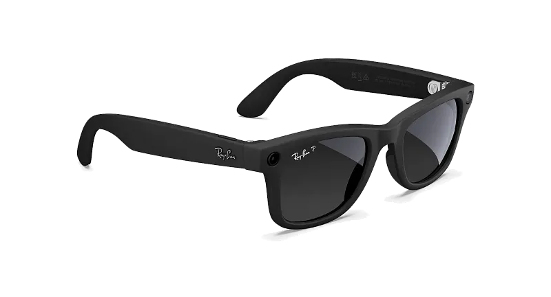 Умные очки Ray-Ban Meta Wayfarer (Gen 1), матовый чёрный (Matte Black), линзы «графитовый градиент» (Gradient Graphite), размер L (Large)