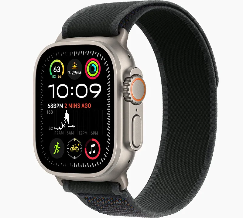 Apple Watch Ultra 2 GPS + Cellular, 49 мм, корпус из титана, ремешок Trail черного цвета