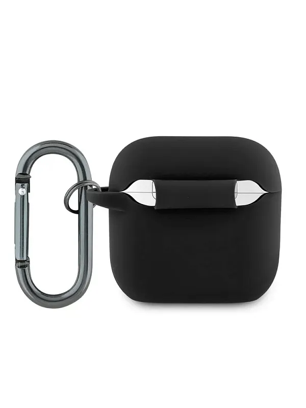 Чехол Lacoste для AirPods 4 Liquid silicone Croc Logo Black, черный