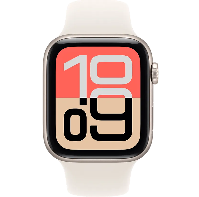 Apple Watch SE 3, 40 мм, корпус из алюминия цвета «сияющая звезда», спортивный ремешок цвета «сияющая звезда»