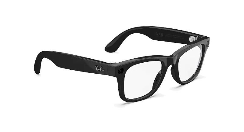 Умные очки Ray-Ban Meta Wayfarer (Gen 1), чёрный глянец (Shiny Black), прозрачные (Clear) линзы, размер M (Standard)