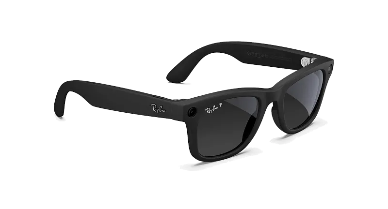 Умные очки Ray-Ban Meta Wayfarer (Gen 2), матовый чёрный (Matte Black), линзы «графитовый градиент» (Gradient Graphite), размер L (Large)