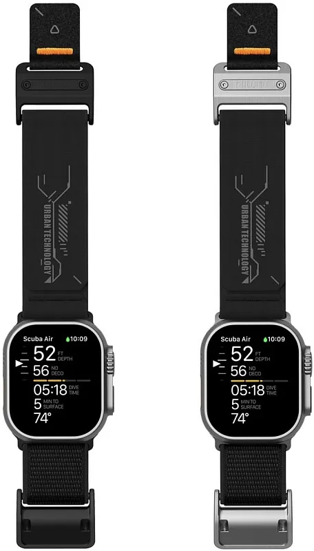 Ремешок Aulumu A11 для Apple Watch, черный, с черной магнитной пряжкой