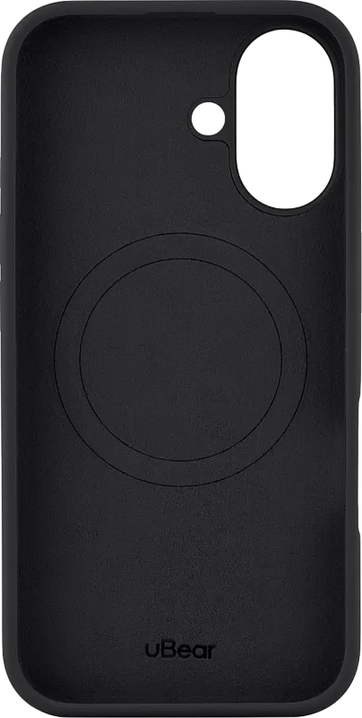Чехол защитный uBear Touch Mag Case для iPhone 16, MagSafe совместимый, силикон, софт-тач, черный