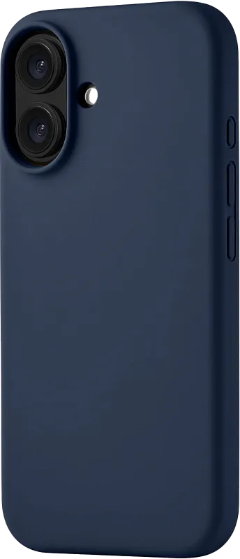Чехол защитный uBear Touch Mag Case для iPhone 16, MagSafe совместимый, силикон, софт-тач, темно-синий