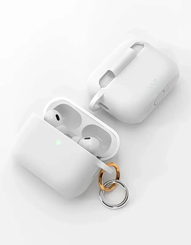Чехол силиконовый VLP Charm Case для AirPods Pro 3, белый