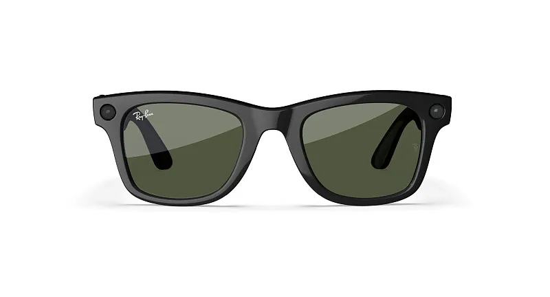 Умные очки Ray-Ban Meta Wayfarer (Gen 2), чёрный глянец (Shiny Black), зелёные (Green) линзы, размер M (Standard)