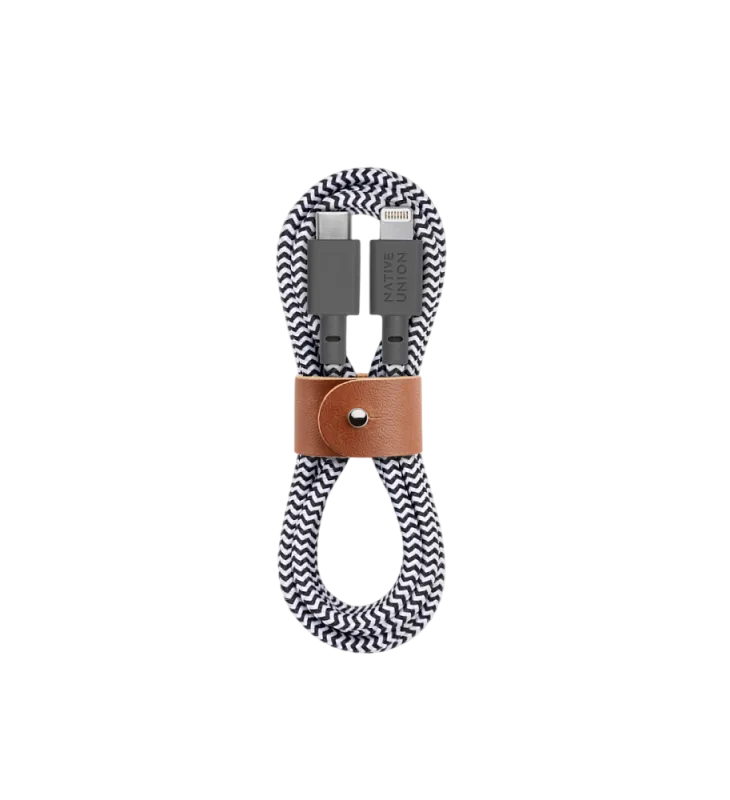 Кабель зарядный Native Union USB-C/LIGHTNING, 1,2м, зебра