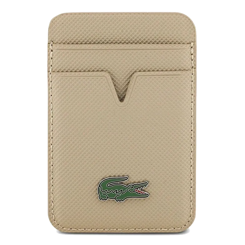 Lacoste магн. бумажник Wallet MagSafe Cardslot PVC Lacquer Metal logo Taupe, бежевый