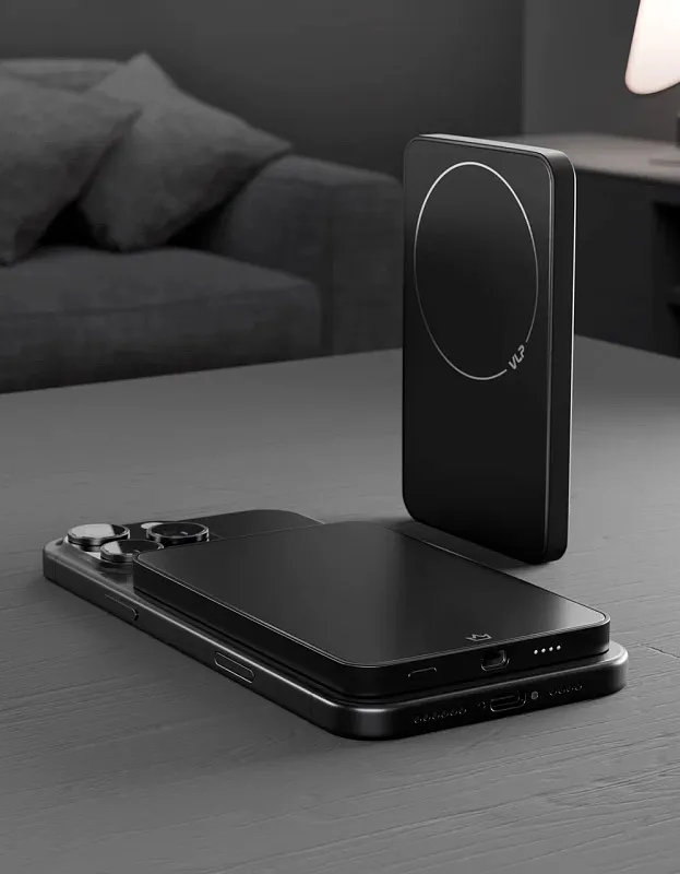 Внешний аккумулятор VLP Diamond Energy MagSafe, Qi2, 5000 mAh, USB-C, чёрный титан