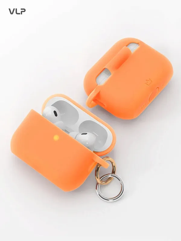 Чехол силиконовый VLP Charm Case для AirPods Pro 3, оранжевый