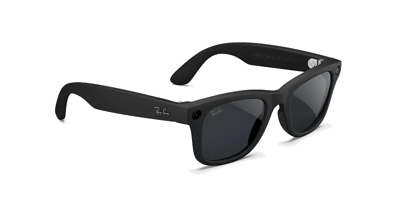 Умные очки Ray-Ban Meta Wayfarer (Gen 2), матовый чёрный (Matte Black), линзы-хамелеон «прозрачный/серый» (Clear/Grey), размер L (Large)