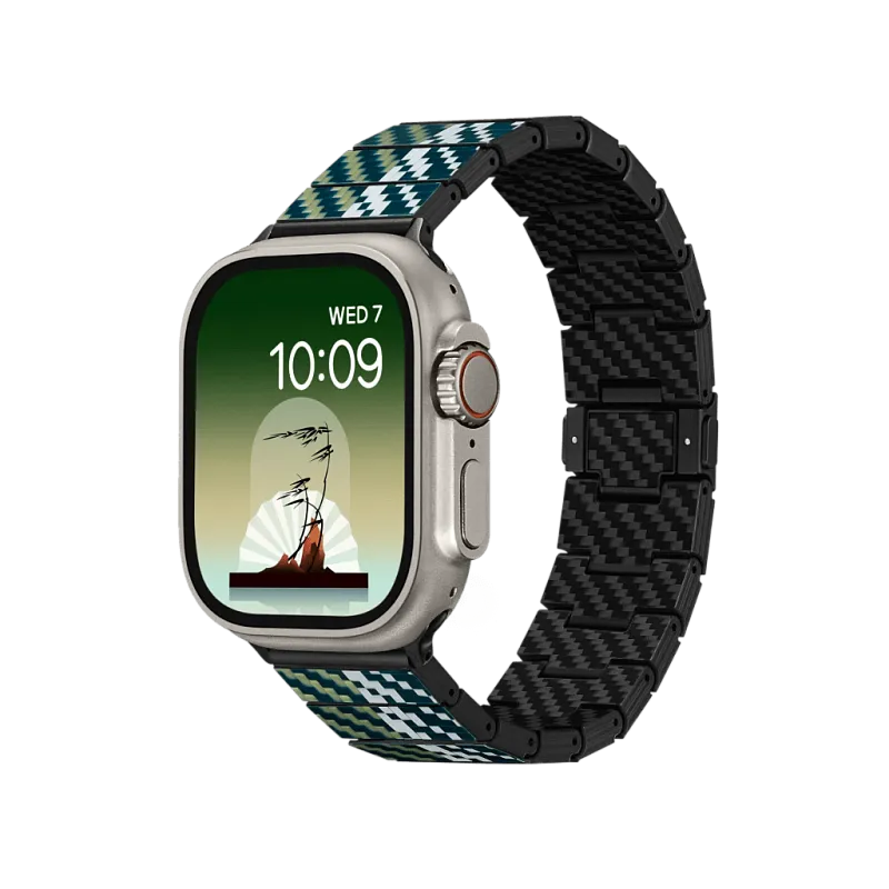 Карбоновый браслет PITAKA для Apple Watch размером 38/40/41/42/44/45/49 мм, «ветер» (Wind)