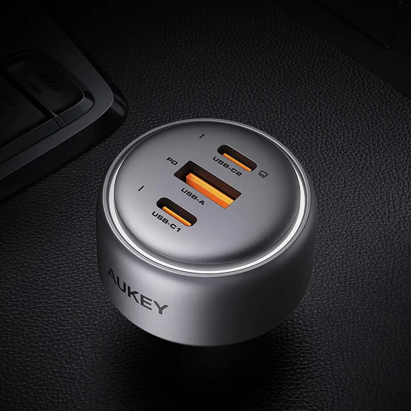 Автомобильное зарядное устройство Aukey Pathfinder 100W серый