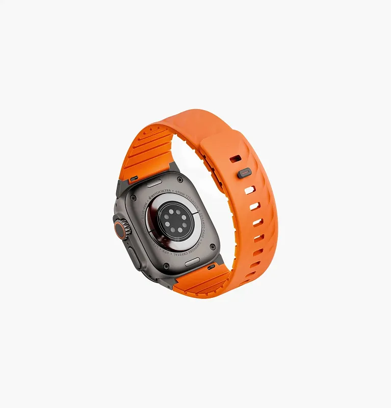Ремешок Uniq для Apple Watch 49-40 mm FLUO Silicone Rubber Volt Orange, "ярко-оранжевый"