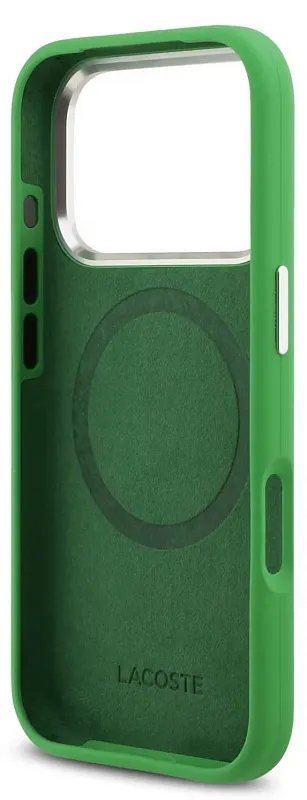 Чехол Lacoste для iPhone 17 Pro Max Liquid silicone Lacquer Metal logo & Camera Hard, «эстрагон»