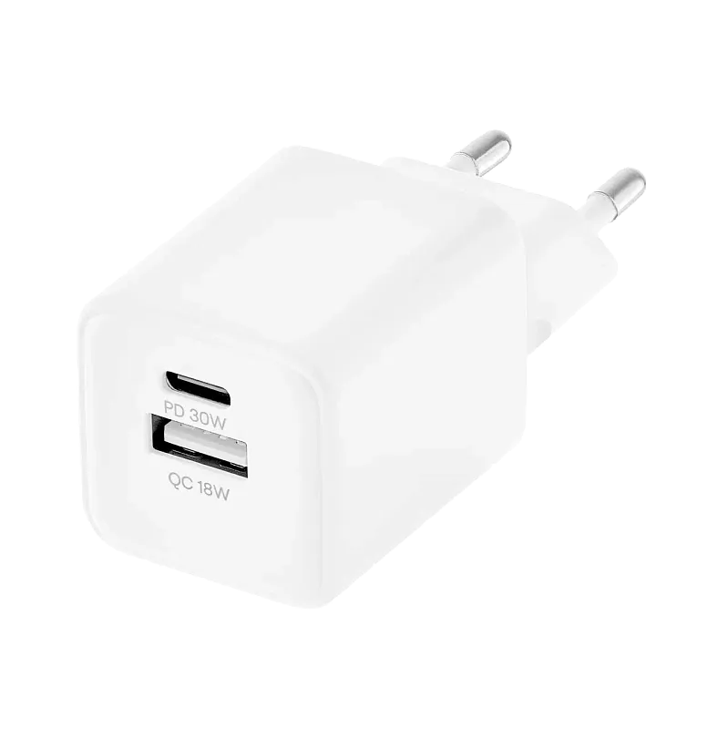 Сетевое зарядное устройство uBear Bridge 30W, 2 ports (USB-A, USB-C), белый