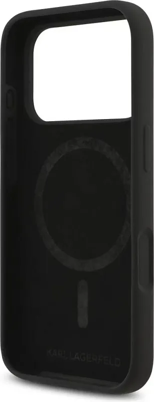 Чехол Lagerfeld для iPhone 17 Pro Max Liquid Silicone NFT Karl & Choupette Hard, чёрный