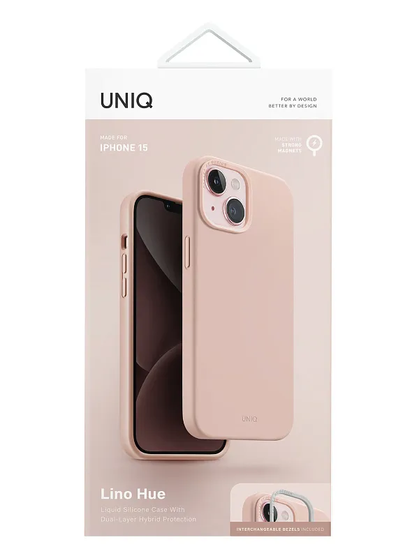 Чехол Uniq для iPhone 15 LINO Pink (Magsafe)