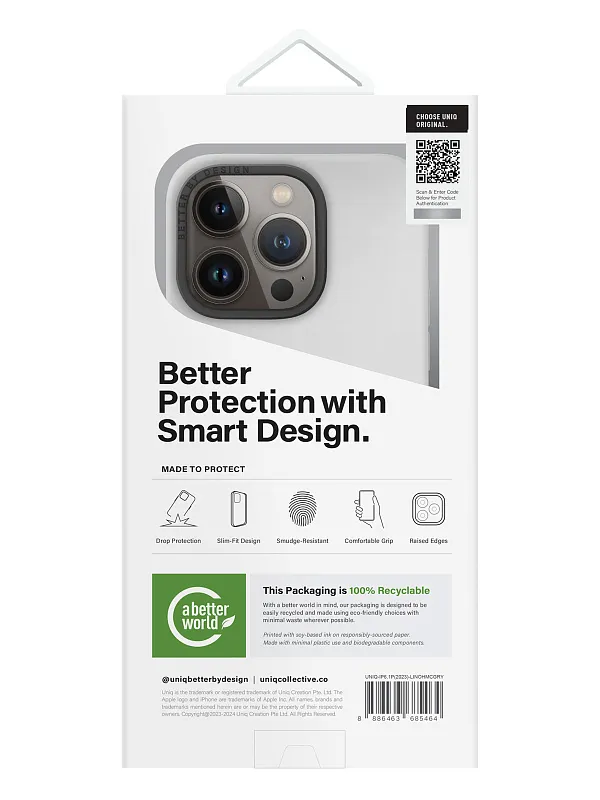 Чехол Uniq для iPhone 15 LINO Chalk Grey (Magsafe)