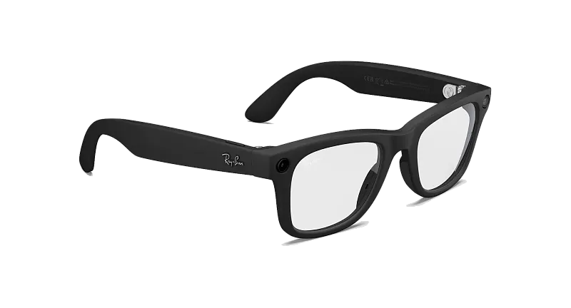 Умные очки Ray-Ban Meta Wayfarer (Gen 2), матовый чёрный (Matte Black), прозрачные (Clear) линзы, размер M (Standard)