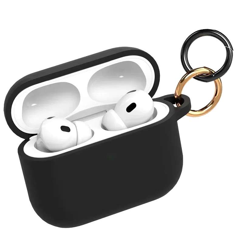 Чехол силиконовый VLP Charm Case для AirPods Pro 3, чёрный