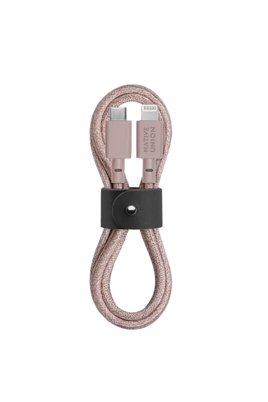 Кабель зарядный Native Union USB-C/LIGHTNING, 1,2м, розовый