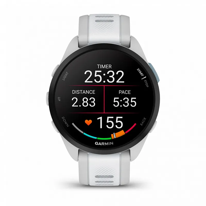 Смарт-часы Garmin FORERUNNER® 165 белые, серый ремешок 43мм