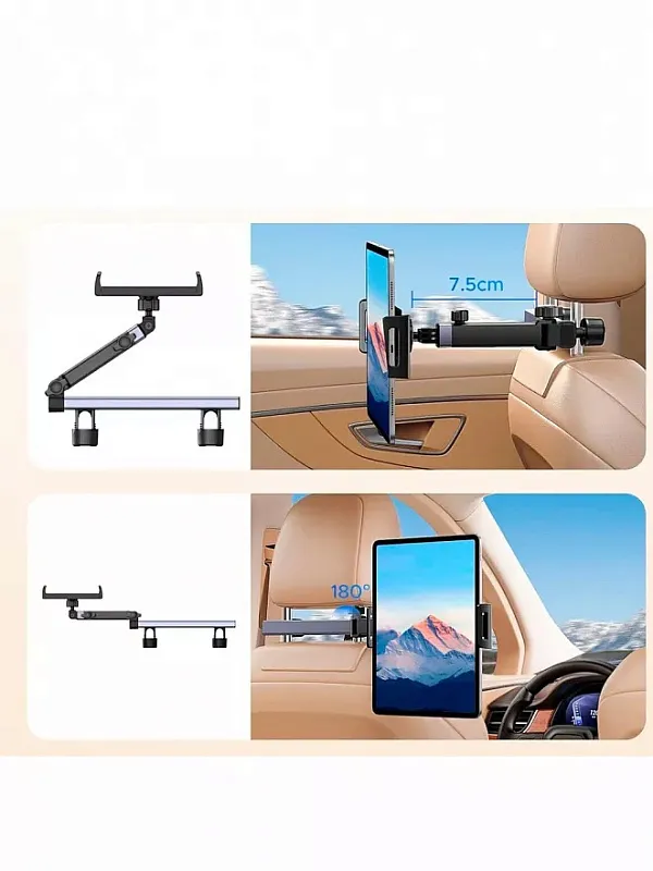 Автомобильный держатель для телефона на подголовник UGREEN Car Headrest Phone Mount, черный
